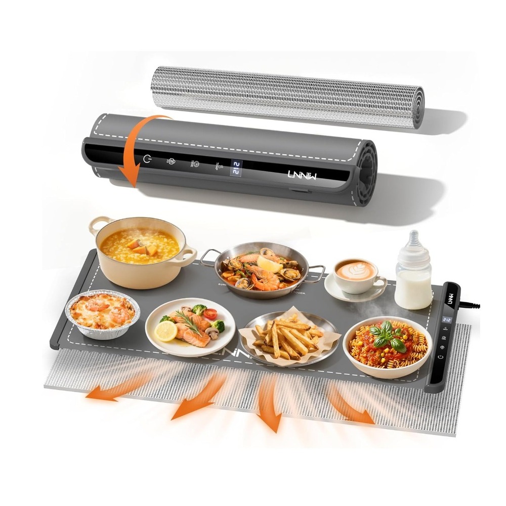 Extra Large Food Warming Mat, 36X15Inch,Heat-Resistant Pad,6 Temp&Timer Settings